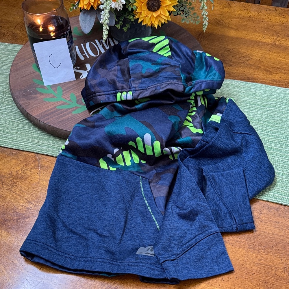 Russell Athletic Blue and Green Kids Hoodie